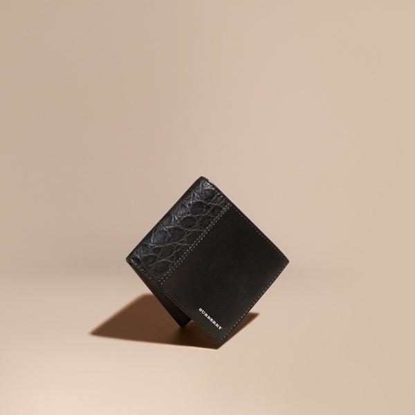 Burberry London Leather And Alligator Folding Wallet