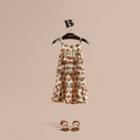 Burberry Burberry Pallas Heads Print Silk Dress With Ruffles, Size: 6y, White