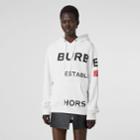 Burberry Burberry Horseferry Print Cotton Oversized Hoodie, Size: M, White