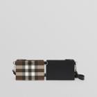 Burberry Burberry Check And Leather Link Pouch Crossbody Bag