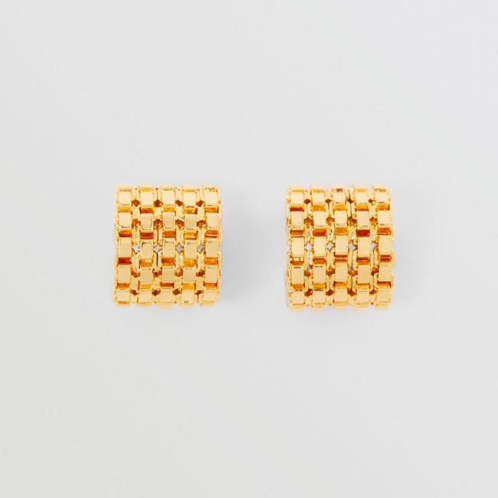 Burberry Burberry Gold-plated Chain-link Hoop Earrings