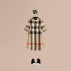 Burberry Burberry Check Cotton Shirt Dress, Size: 14y, Beige
