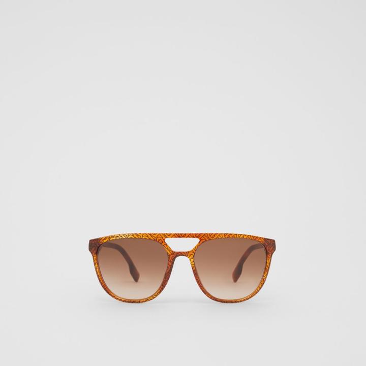 Burberry Burberry Navigator Sunglasses, Tortoiseshell Amber