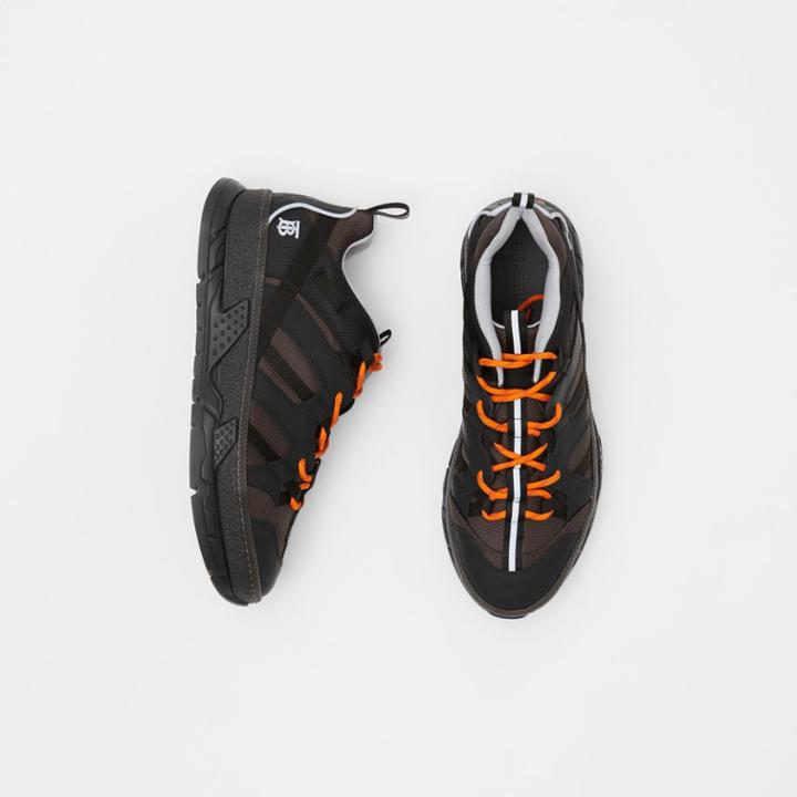 Burberry Burberry Monogram Motif Mesh And Nubuck Sneakers, Size: 43, Black