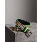 Burberry Burberry Haymarket Check And Leather Belt, Size: 85