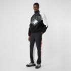 Burberry Burberry Logo Graphic Lambskin Funnel Neck Track Top, Size: Xl, Black