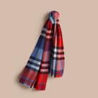 Burberry Burberry Overdyed Exploded Check Merino Wool Scarf, Size: Os, Orange
