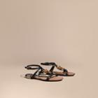 Burberry Chain Detail Leather Sandals