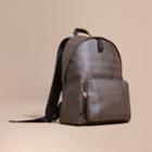 Burberry Burberry Leather-trimmed London Check Backpack, Brown