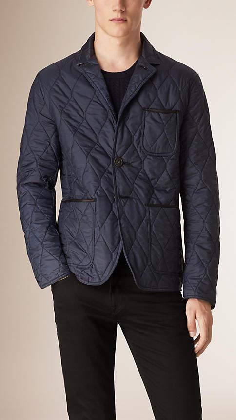 Burberry Brit Lambskin Trim Quilted Blazer