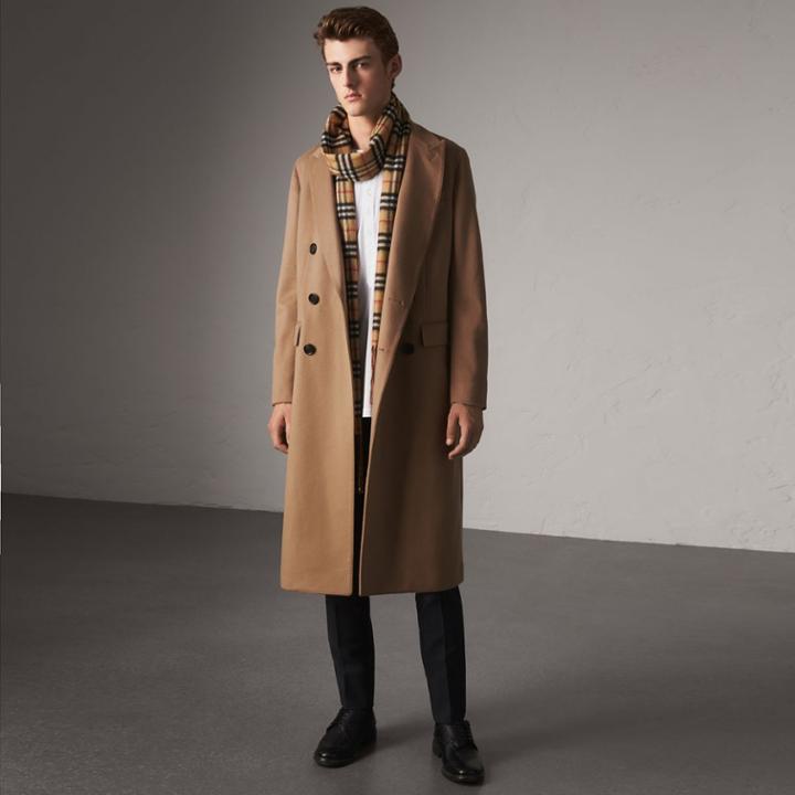 Burberry Burberry Double-breasted Extra Long Wool Cashmere Coat, Size: 44, Brown