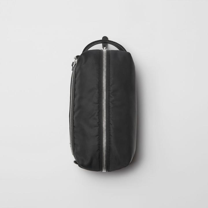 Burberry Burberry Ekd Aviator Nylon And Leather Pouch, Black