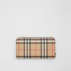 Burberry Burberry Vintage Check E-canvas Ziparound Wallet, Brown