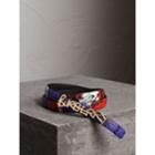Burberry Burberry Doodle Detail Reversible Leather Belt, Size: 90, Red/blue