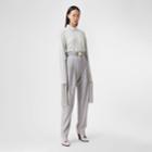 Burberry Burberry Fringed Silk Wool Jersey Shirt, Size: 02, Grey