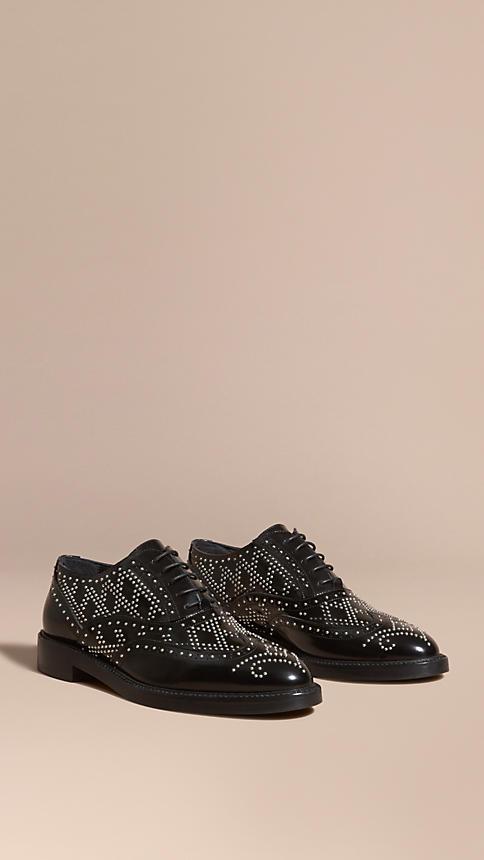 Burberry Studded Leather Wingtip Brogues