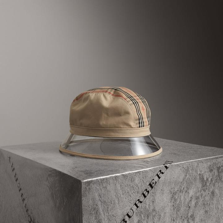 Burberry Burberry 1983 Check Bucket Hat, Size: M/l, Beige