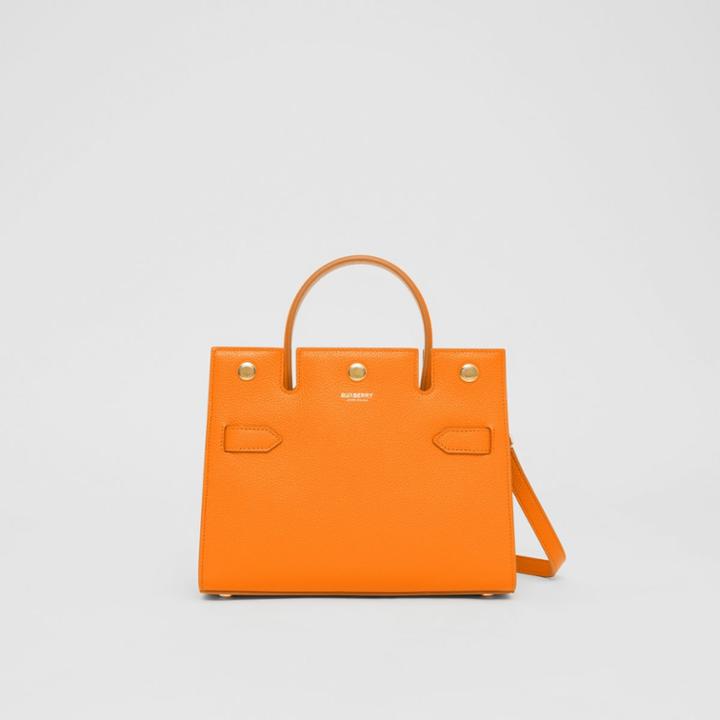 Burberry Burberry Mini Leather Title Bag, Orange