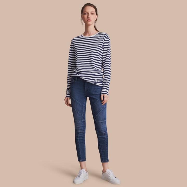 Burberry Burberry Skinny Fit Seam Detail Stretch Japanese Denim Jeans, Size: 25, Blue