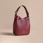 Burberry Burberry Textured Leather Shoulder Bag, Purple