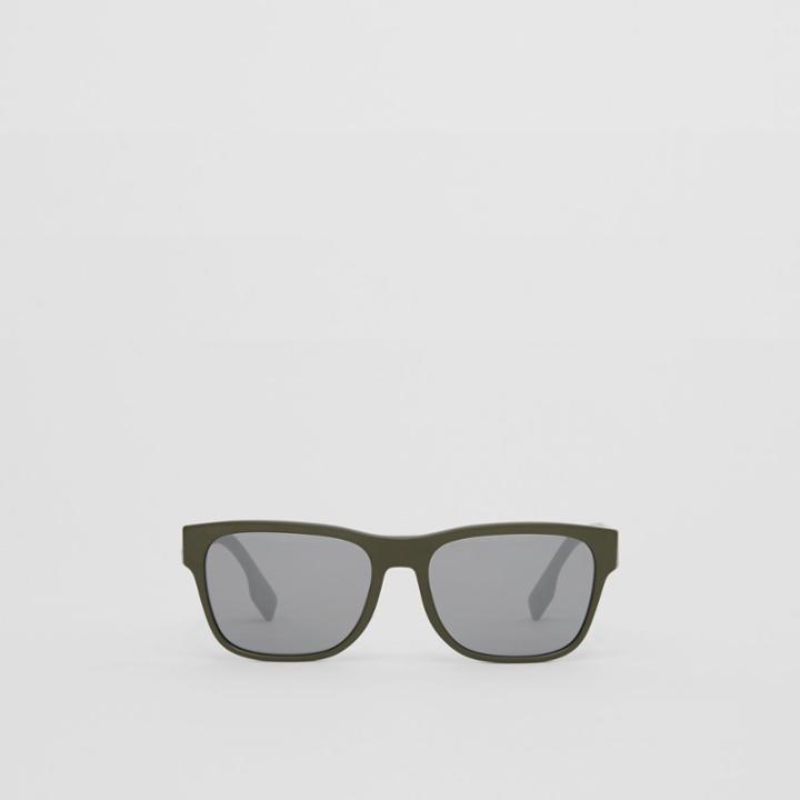 Burberry Burberry Logo Appliqu Square Frame Sunglasses, Green
