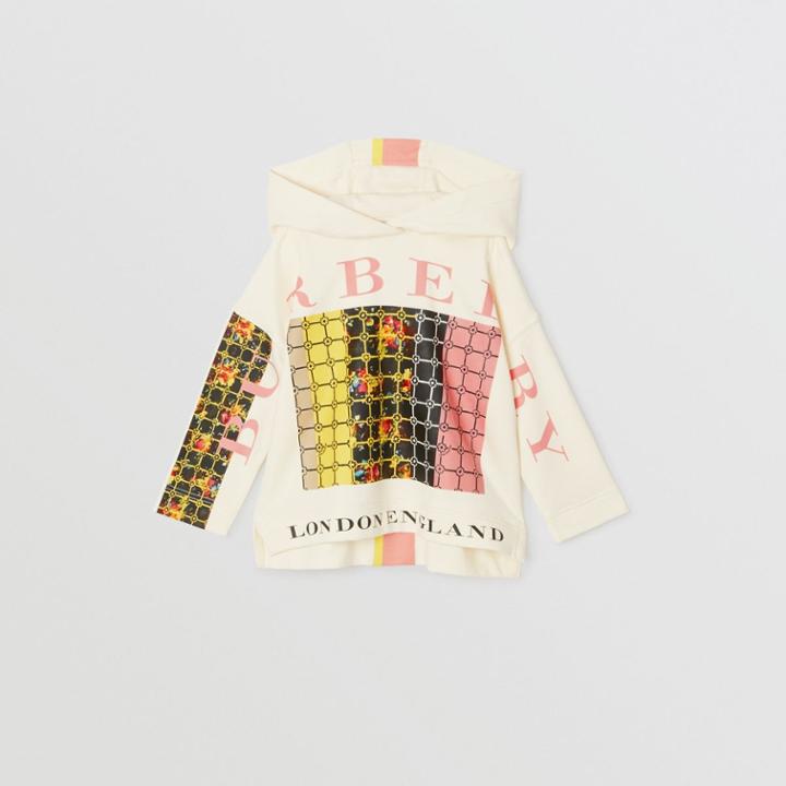 Burberry Burberry Childrens Graphic Floral Print Hoodie, Size: 14y, White