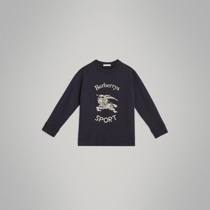 Burberry Burberry Archive Logo Print Cotton Sweatshirt, Size: 14y, Blue