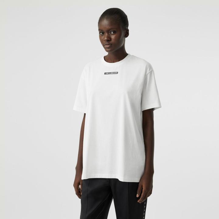 Burberry Burberry Unicorn Print Cotton Oversized T-shirt, Size: Xs, White