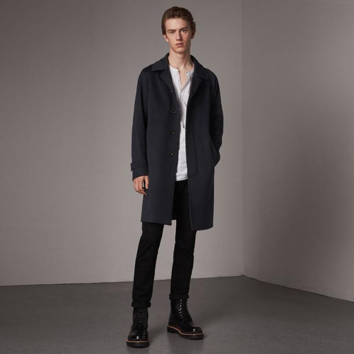 Burberry Burberry Cashmere Car Coat, Size: 46, Blue