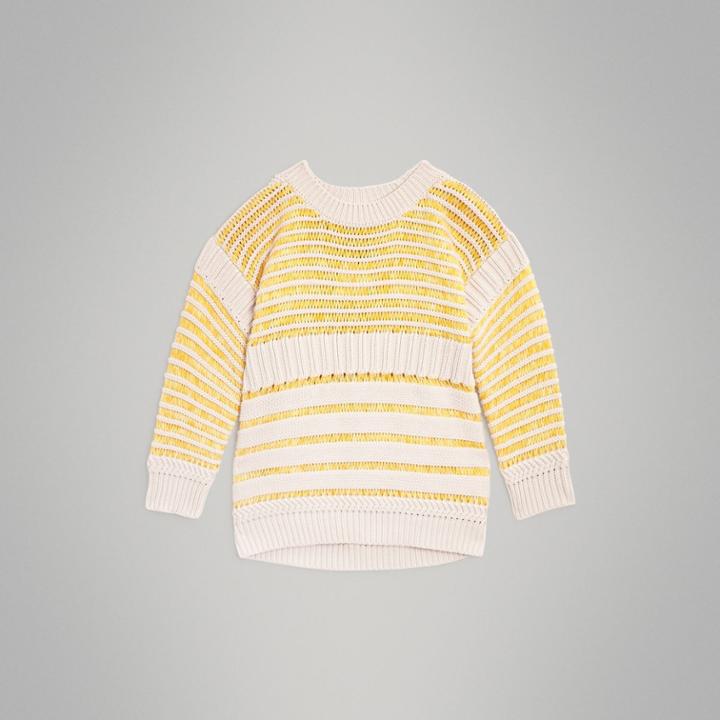Burberry Burberry Childrens Rib Knit Cotton Sweater, Size: 10y, Yellow