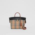 Burberry Burberry Small Vintage Check Society Top Handle Bag, Beige