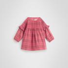 Burberry Burberry Childrens Ruffle Detail Check Cotton Dress, Size: 18m, Red