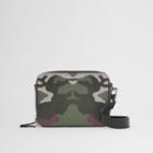 Burberry Burberry Camouflage Print Canvas And Leather Crossbody Bag