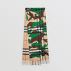 Burberry Burberry The Classic Camouflage Check Cashmere Scarf, Green