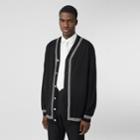 Burberry Burberry Stripe Detail Merino Wool Oversized Cardigan, Size: Xs, Black