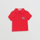 Burberry Burberry Childrens Ekd Logo Cotton Piqu Polo Shirt, Size: 2y, Red