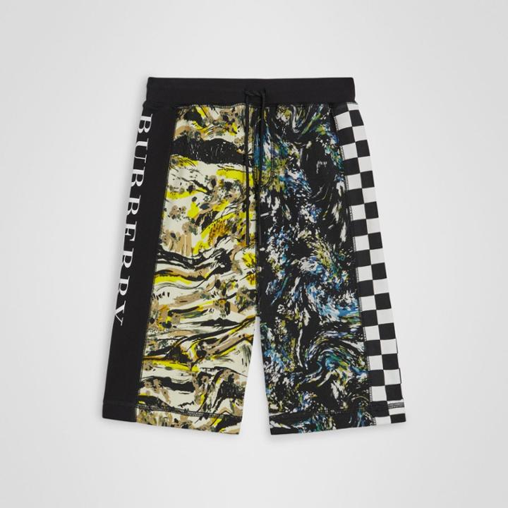 Burberry Burberry Childrens Graphic Print Cotton Drawcord Shorts, Size: 12y, Multicolour