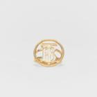 Burberry Burberry Large Gold-plated Monogram Motif Ring, Yellow