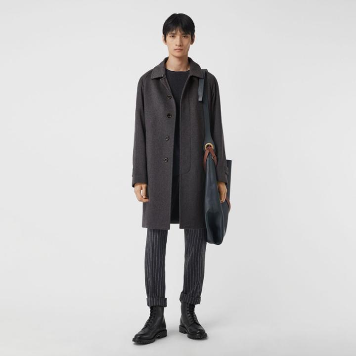 Burberry Burberry Cashmere Car Coat, Size: 40, Grey