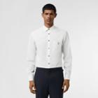 Burberry Burberry Monogram Motif Stretch Cotton Poplin Shirt, White