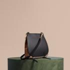 Burberry Burberry The Small Bridle Bag In Leather And Haymarket Check, Black