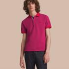 Burberry Burberry Two-tone Check Placket Cotton Piqu Polo Shirt, Size: Xl, Pink