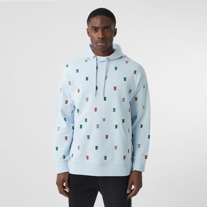 Burberry Burberry Monogram Motif Cotton Hoodie, Blue