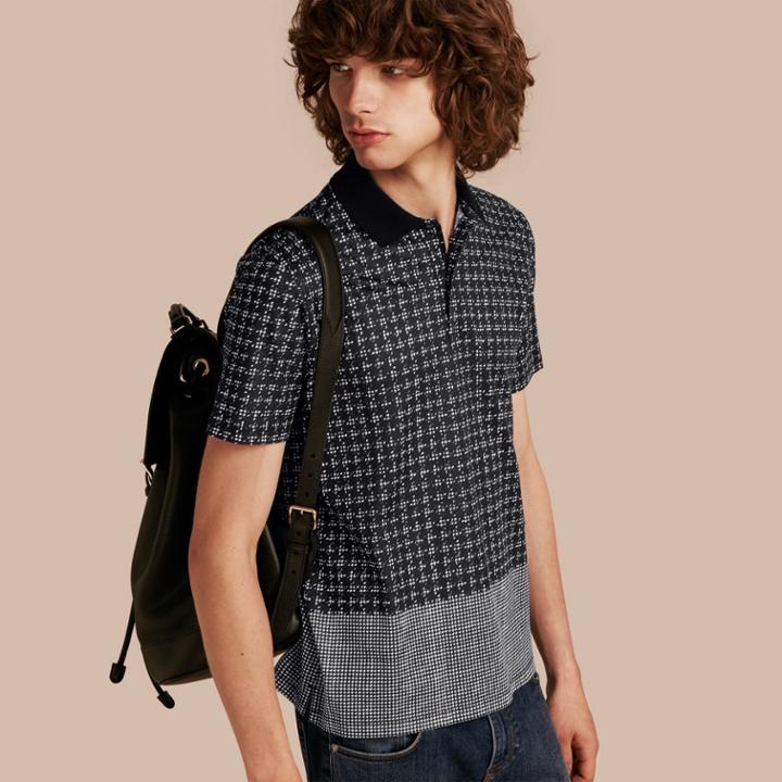 Burberry Burberry Block Print Cotton Polo Shirt, Size: Xxl, White