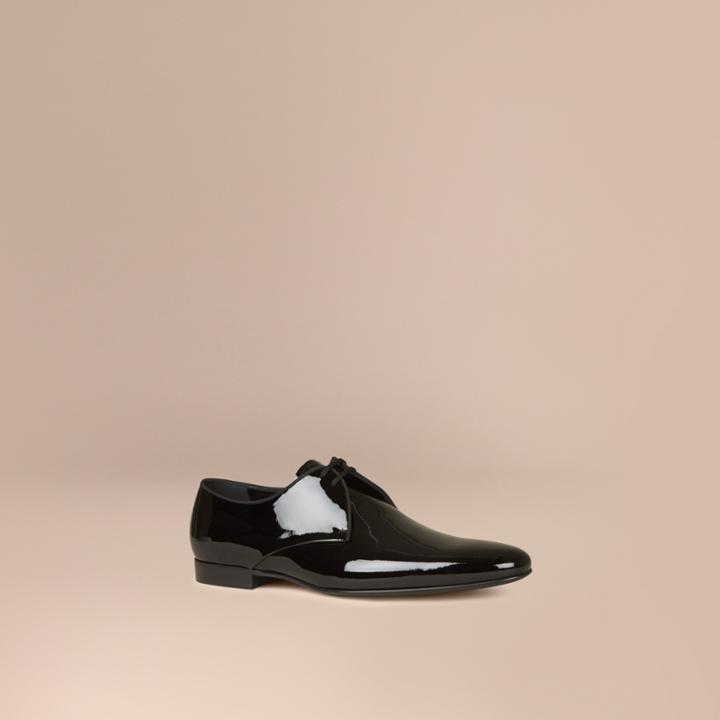 Burberry Burberry Polished Leather Lace-up Shoes, Size: 45.5, Black