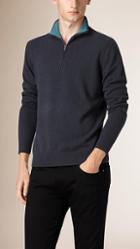Burberry Zip Collar Cashmere Sweater