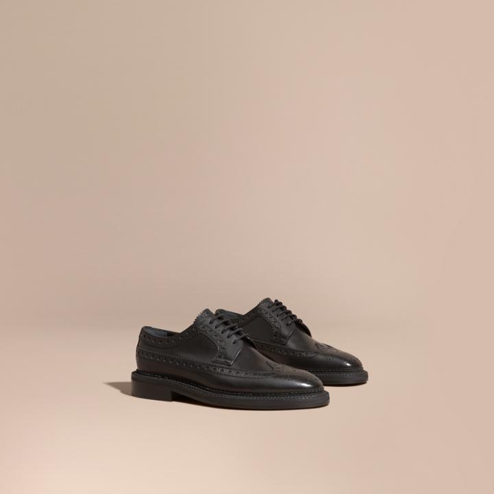 Burberry Burberry Leather Wingtip Brogues, Size: 41.5, Black