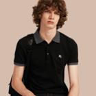 Burberry Burberry Contrast Colour Detail Cotton Piqu Polo Shirt, Black