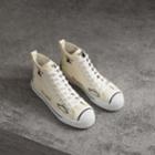Burberry Burberry Archive Logo Cotton High-top Sneakers, Size: 35, White