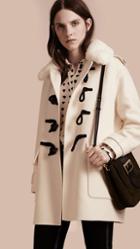 Burberry Cashmere Duffle Coat With Detachable Fur Collar